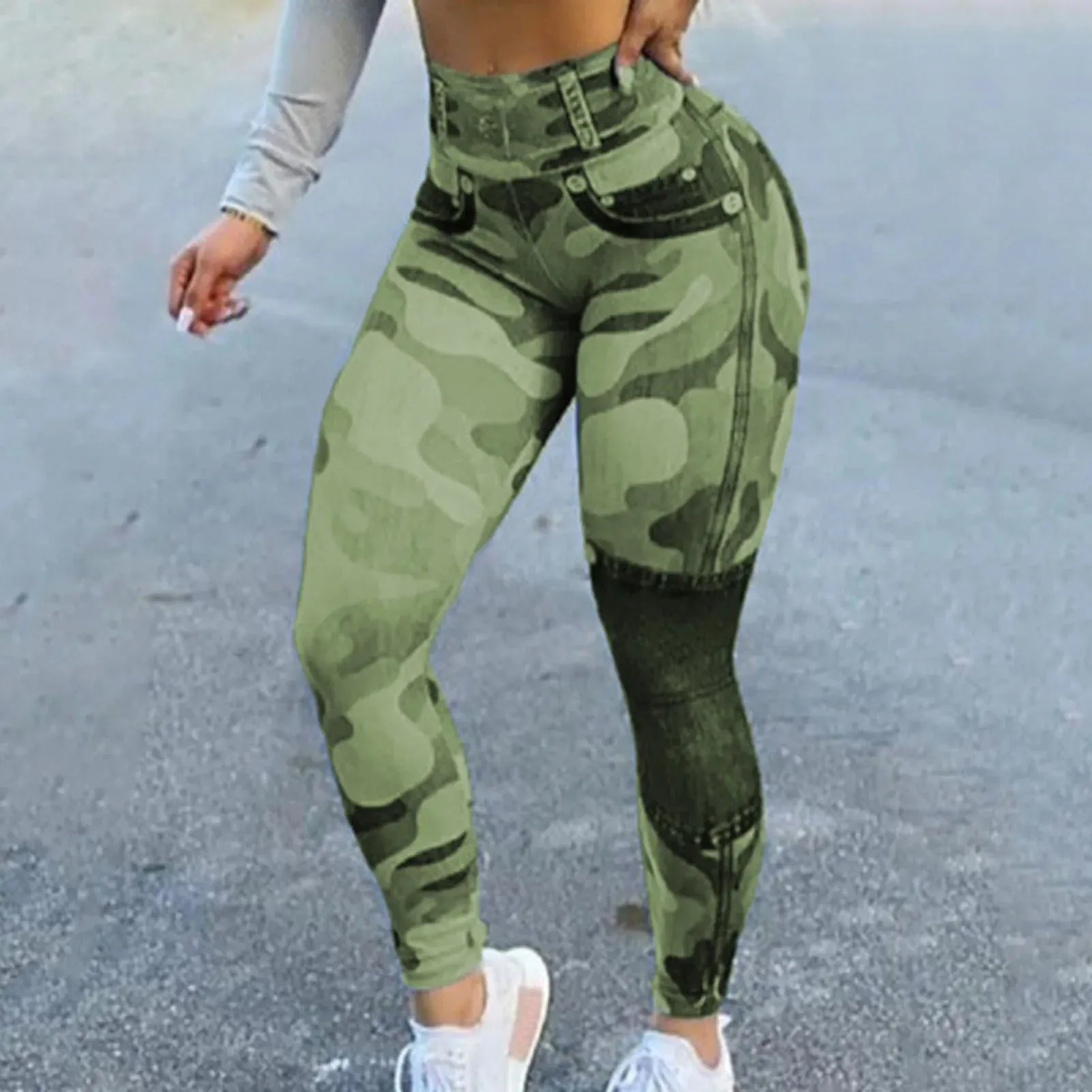 2022 Elastic Women Pants Camouflage Seamless High Waist Leggings Camo Skinny Yoga Pants Workout Pants pantalones roupas feminina