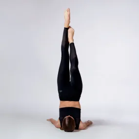 Angled Mesh Leggings Black