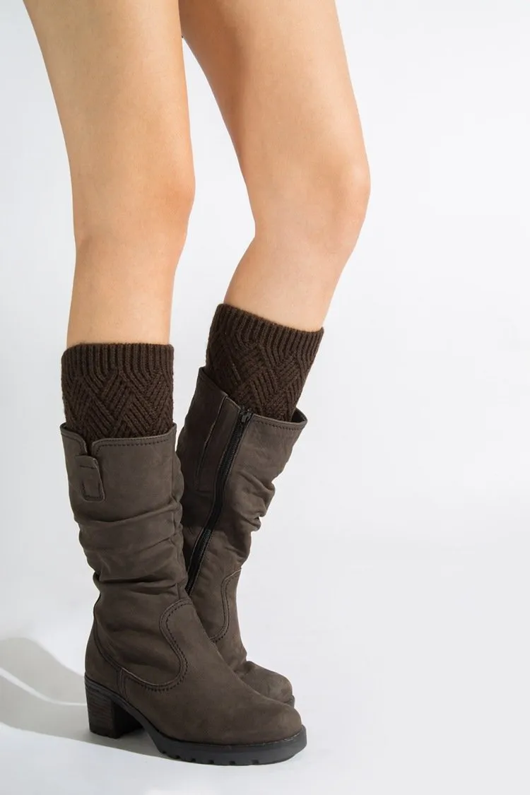Autumn and winter knitted warm leg boots boot wool leggings rhombus line socks