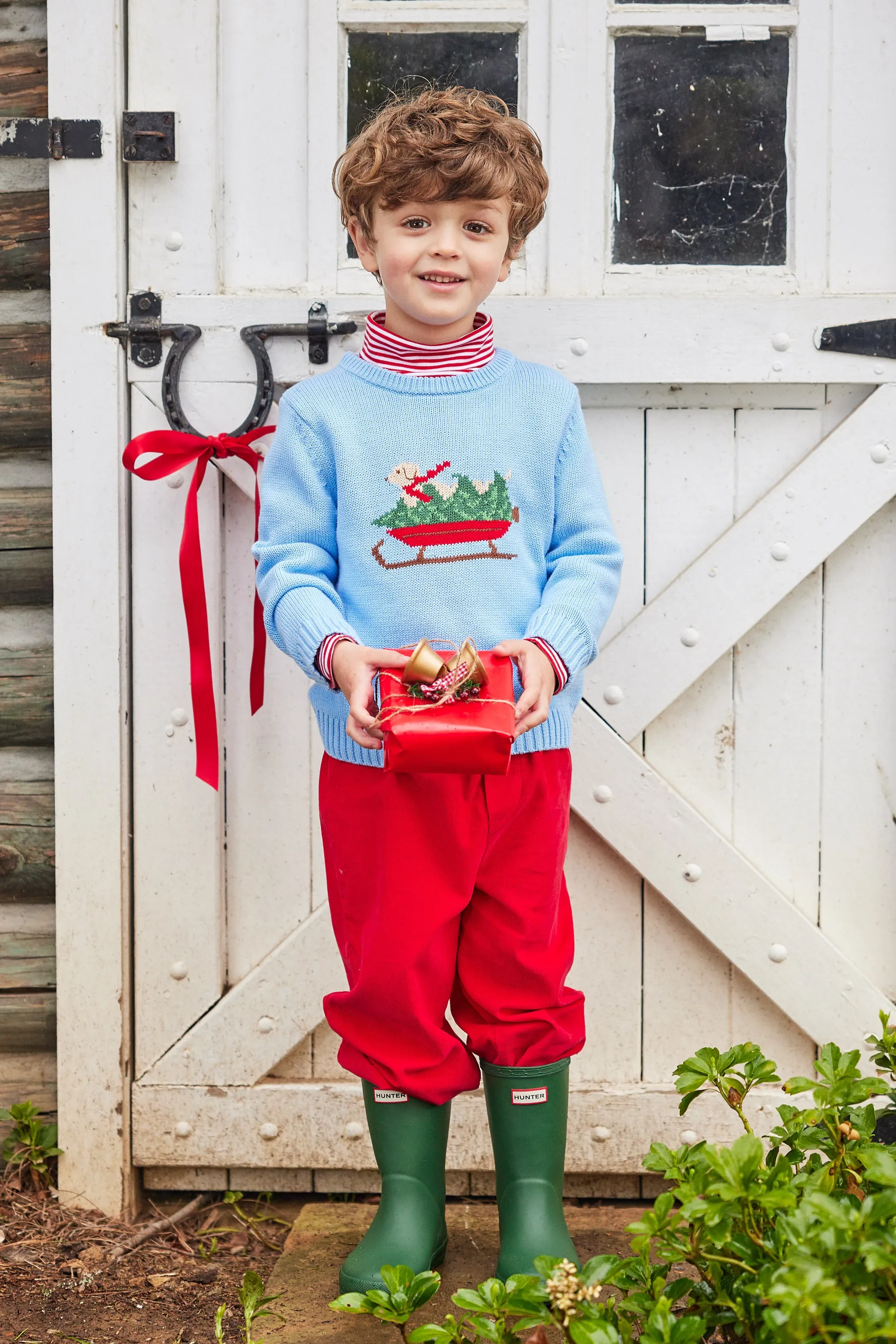 Banded Pant - Red Corduroy