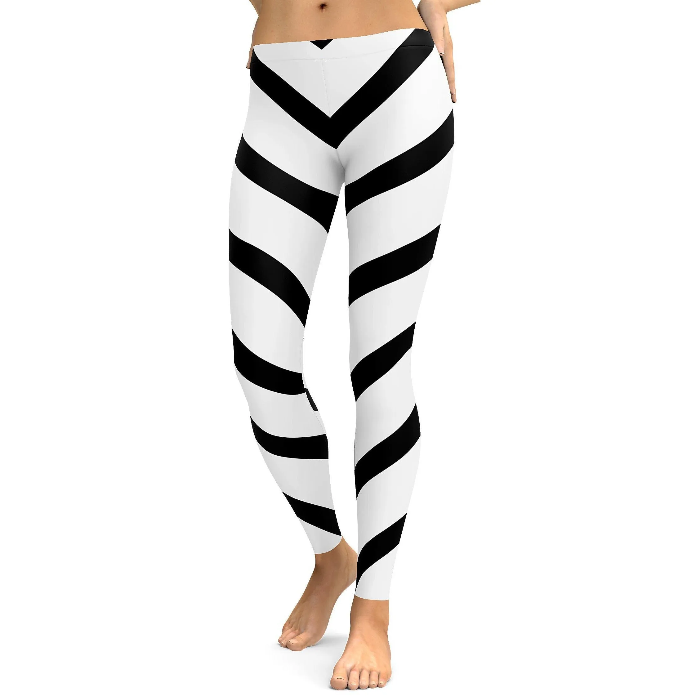 Black & White Striped Leggings