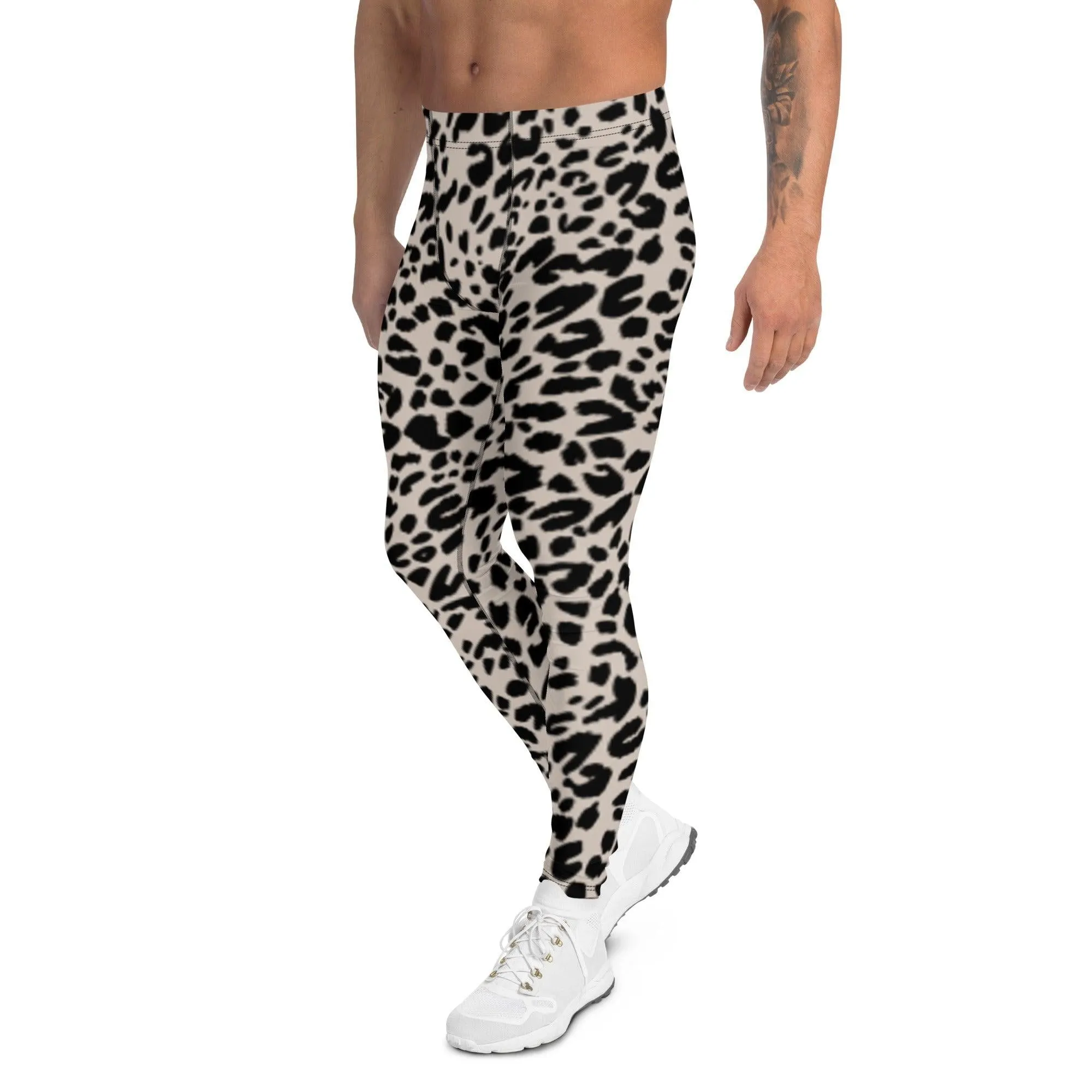 Black Animal Print Men's Leggings