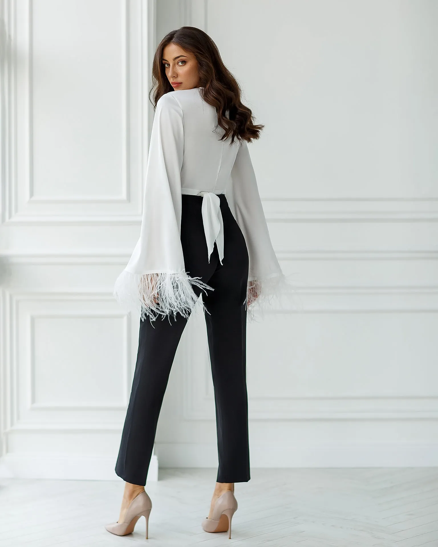 Black High Waisted Regular Fit Pants