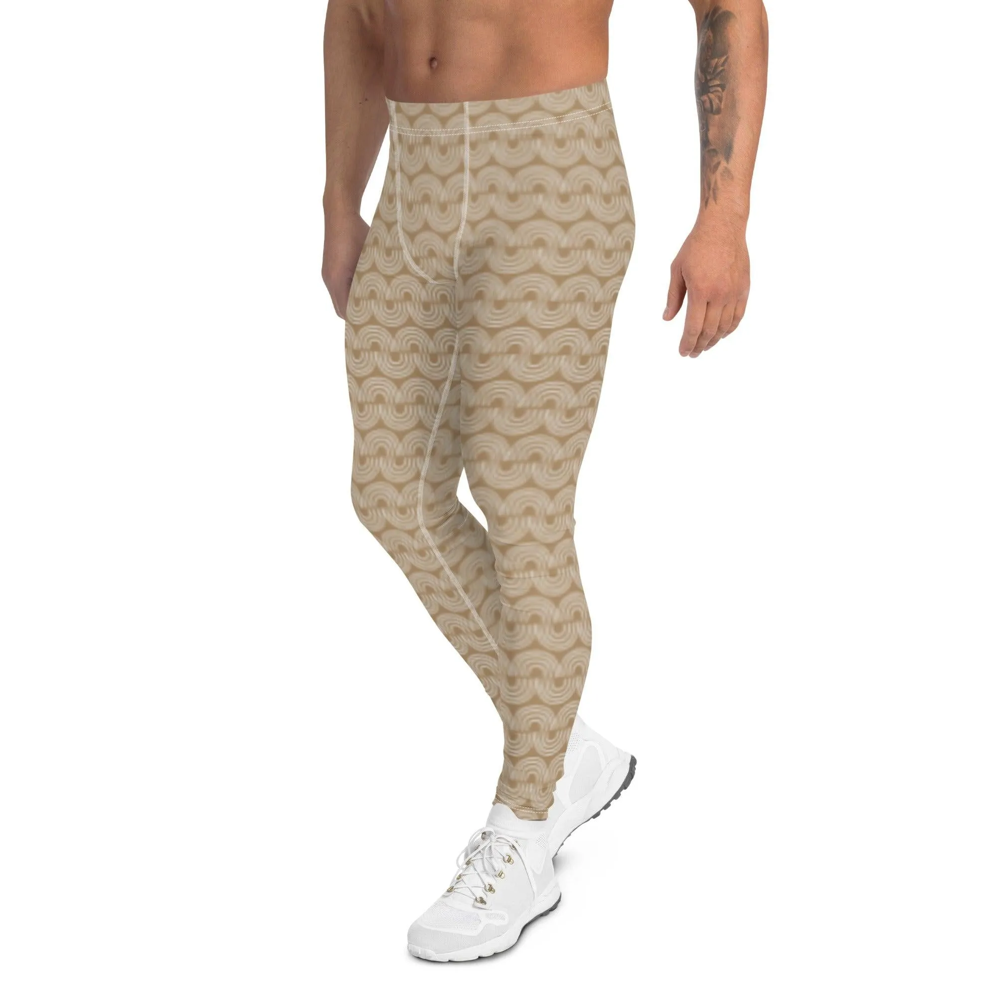 Brown Jungle Pattern Men's Leggings