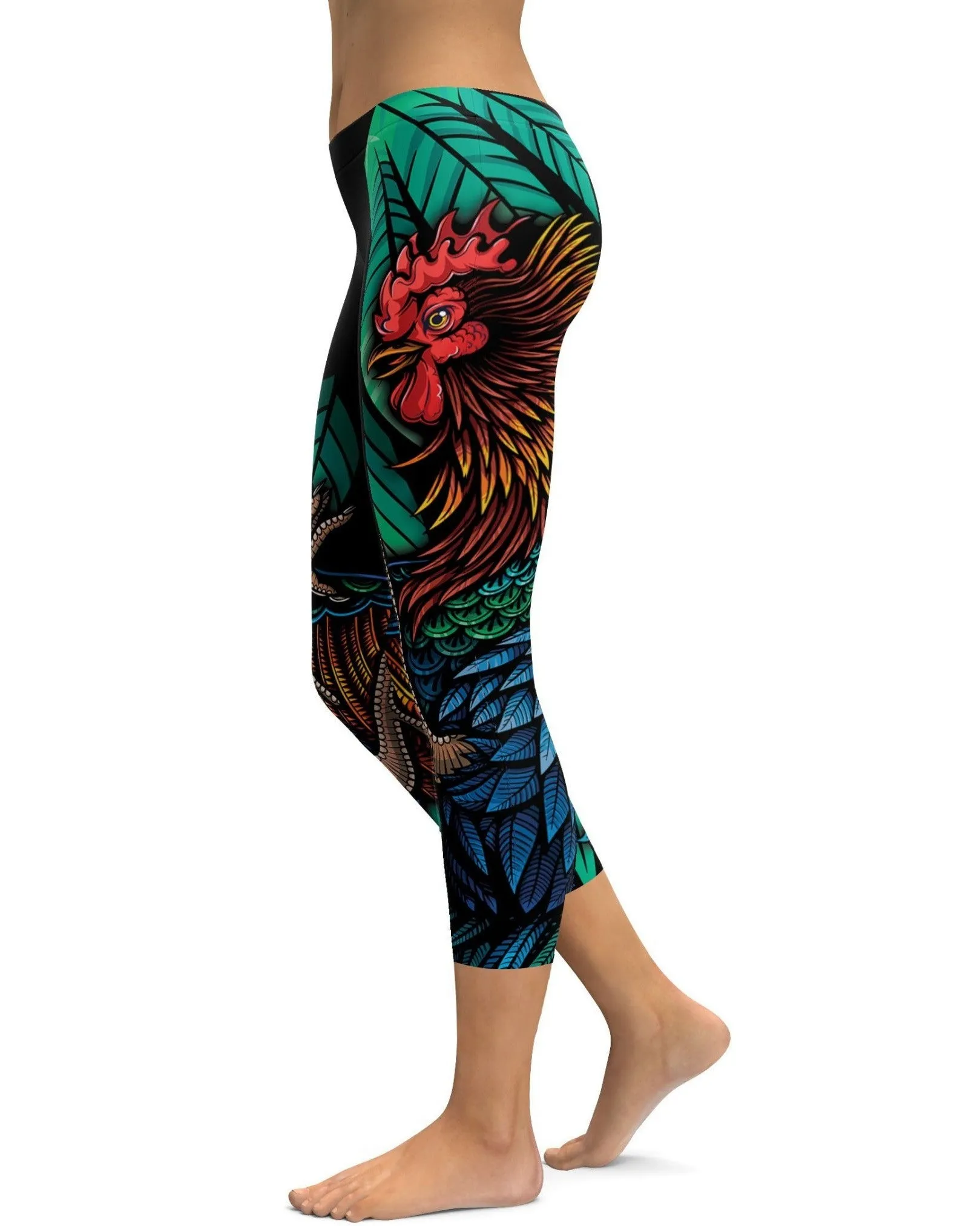 Colorful Rooster Capris