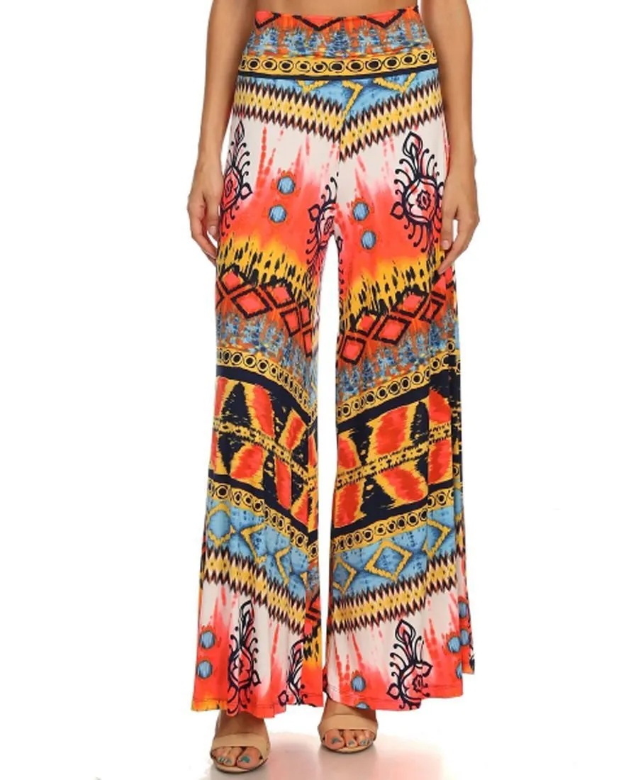 Foldover Palazzo Pants New Hilographics Coral