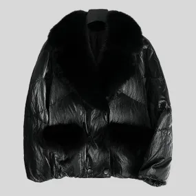 Genuine Fox  Fur Collar  Parka Down Jacket