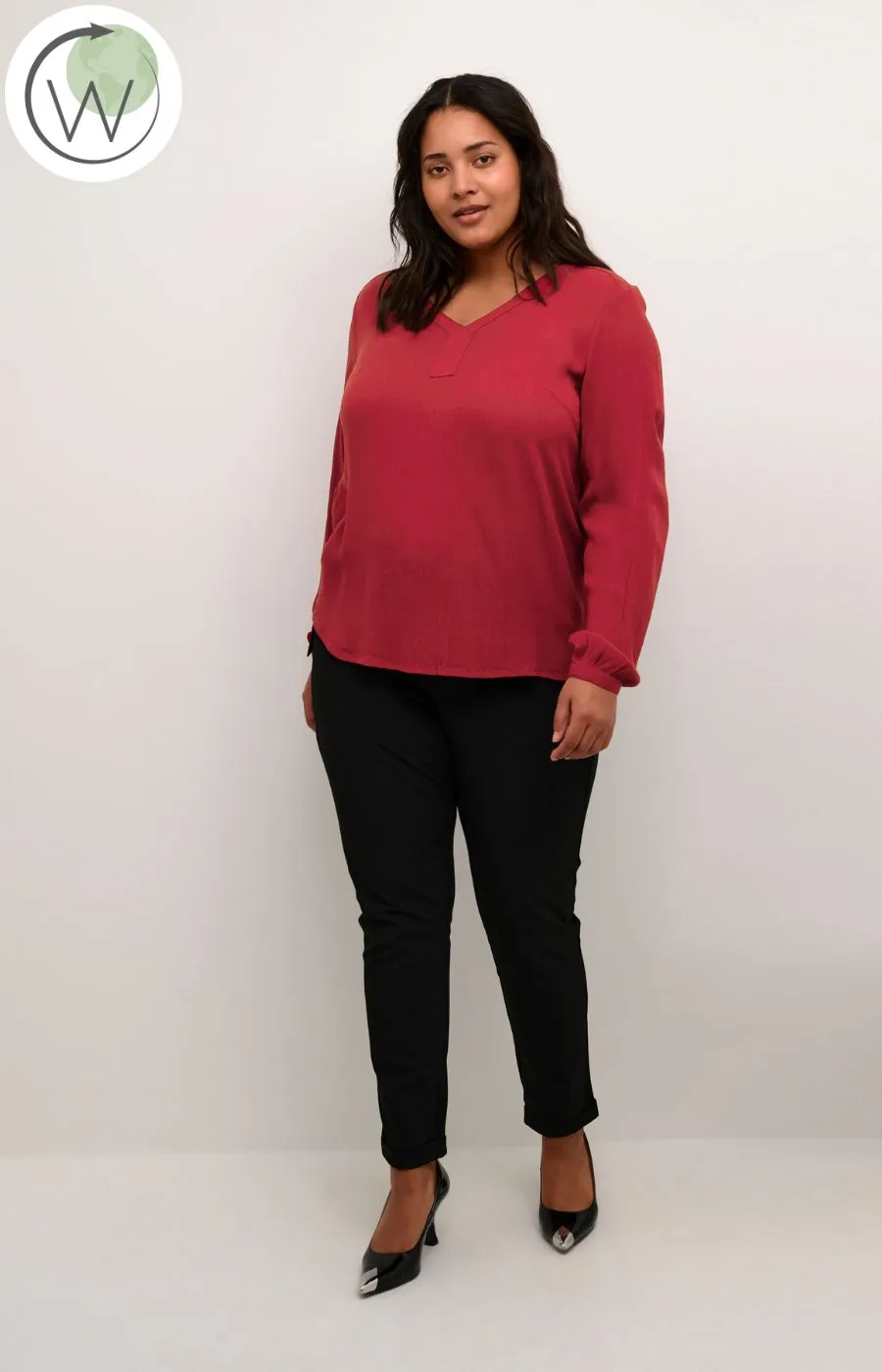 Kaffe Curve Cami Blouse in Red