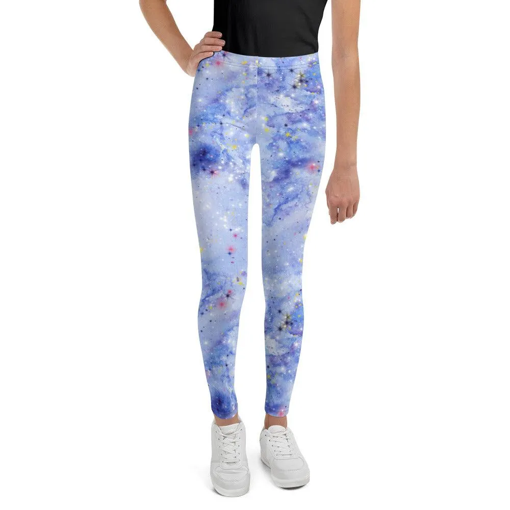 Light Blue Galaxy Youth Leggings