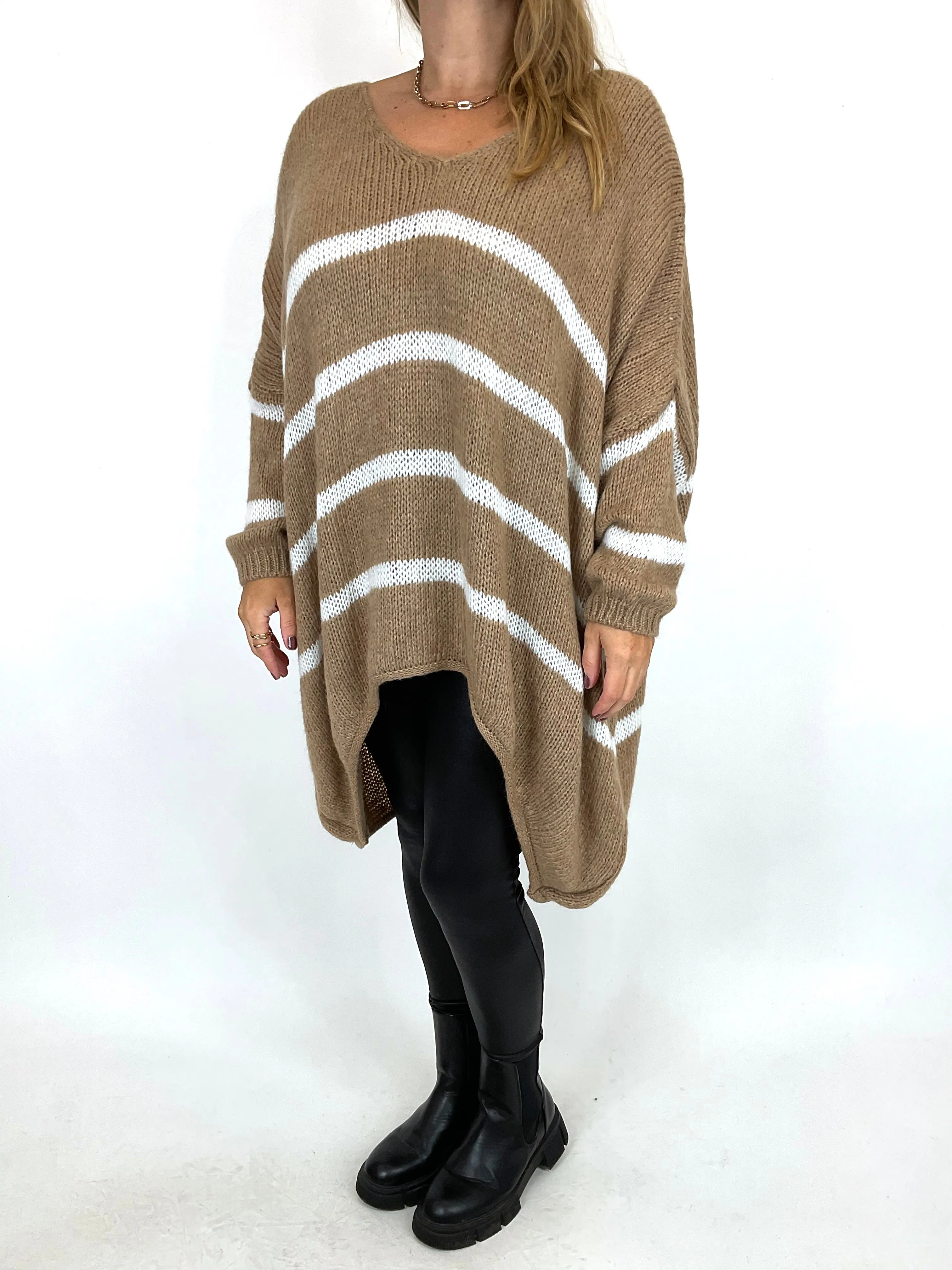 Made in italy Lagenlook Winona Jumper Camel. code 3613