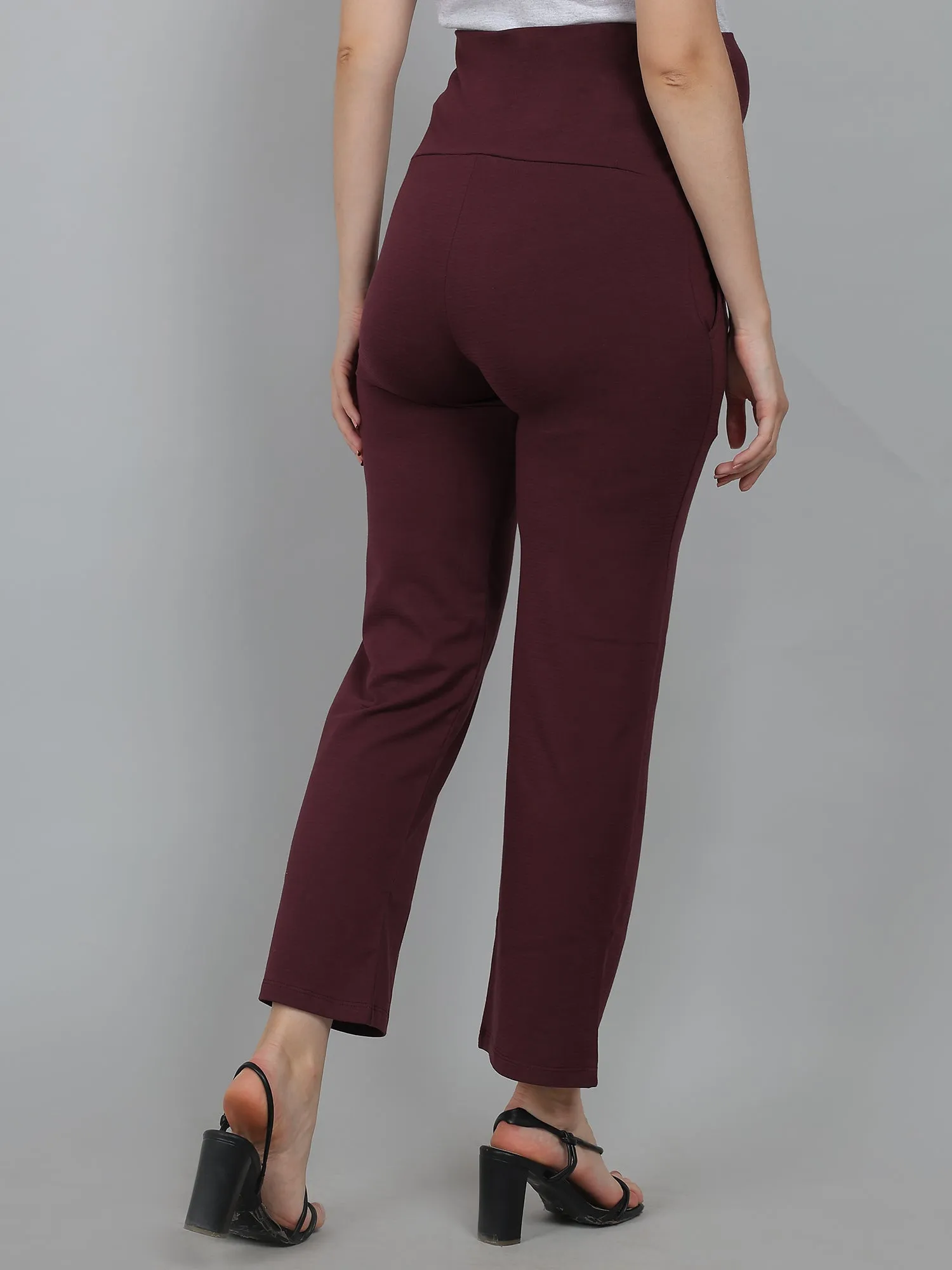Maroon Supima Cotton Maternity Pants