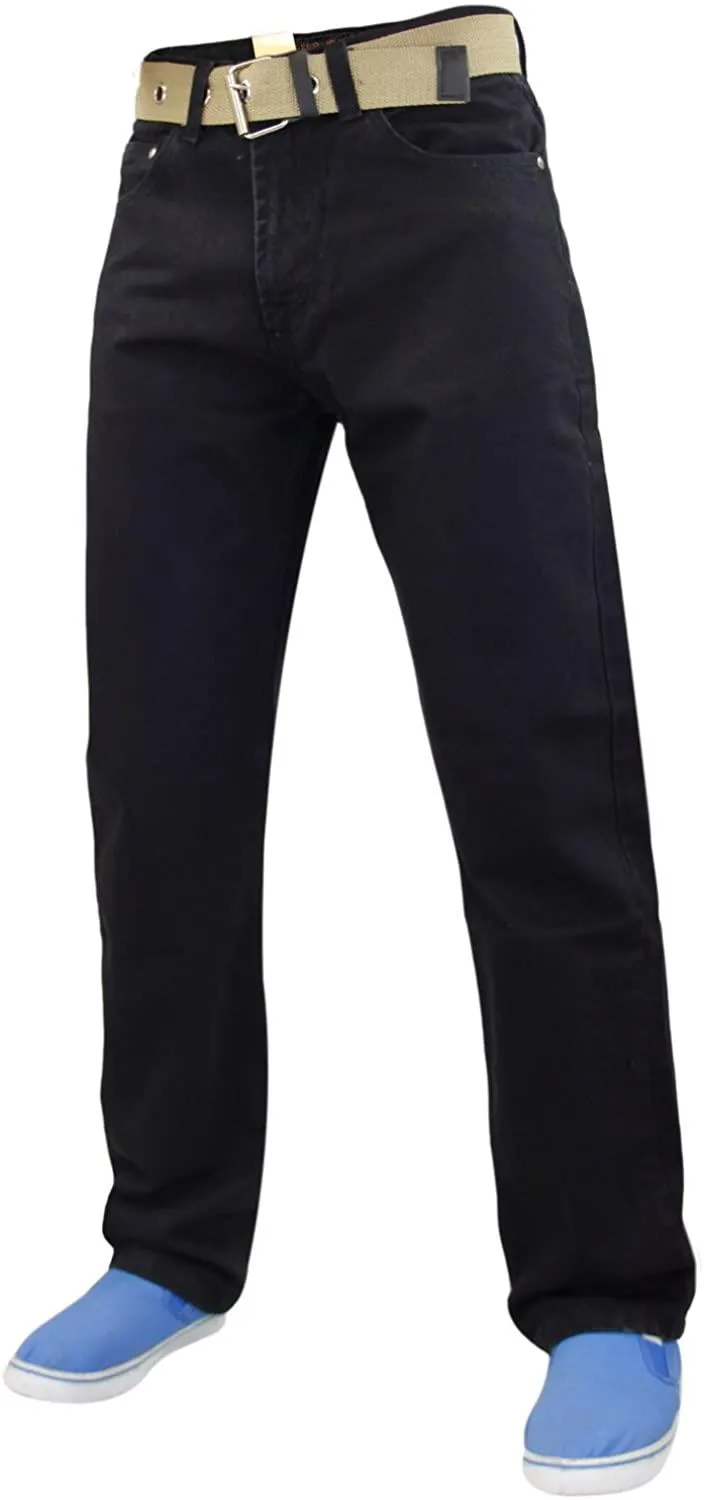 Men Straight Leg Cotton Jeans