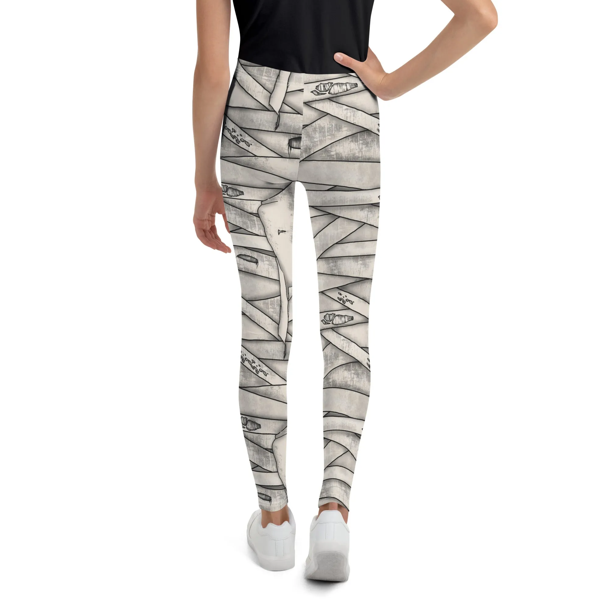 Mummy Halloween Youth Leggings