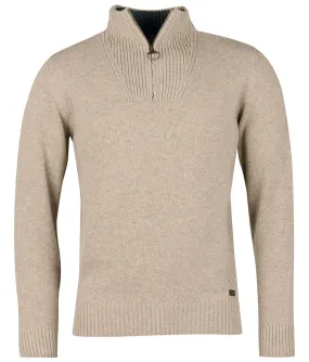 Nelson Essential Half-Zip Jumper in Stone by Barbour