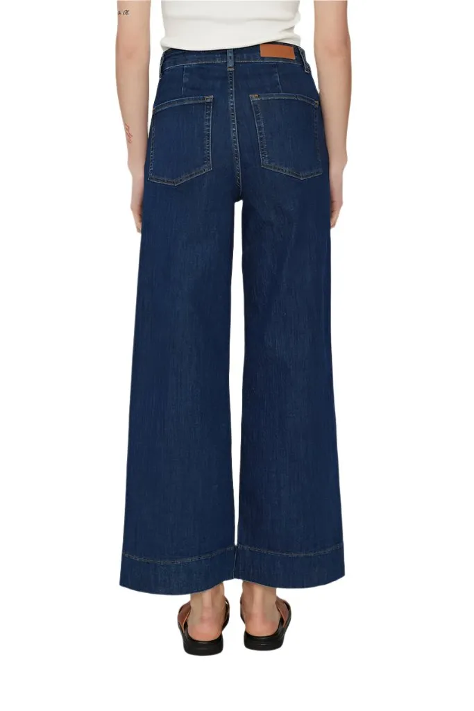 Numph Womens Paris Cropped Jeans Dark Blue