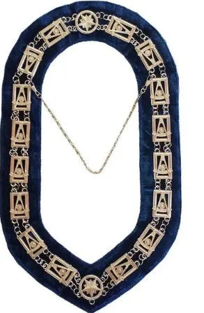 Past Master chain Collar - Gold/Silver on Blue   Free Case