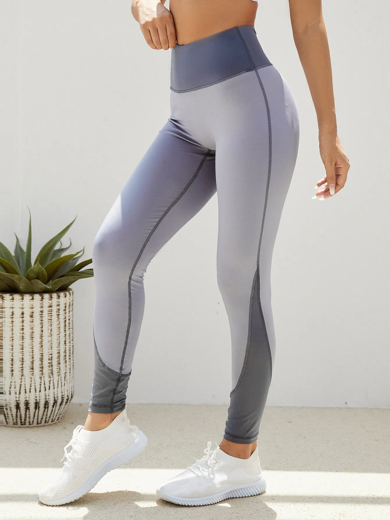Plain High Waist Long Women Sports Leggings