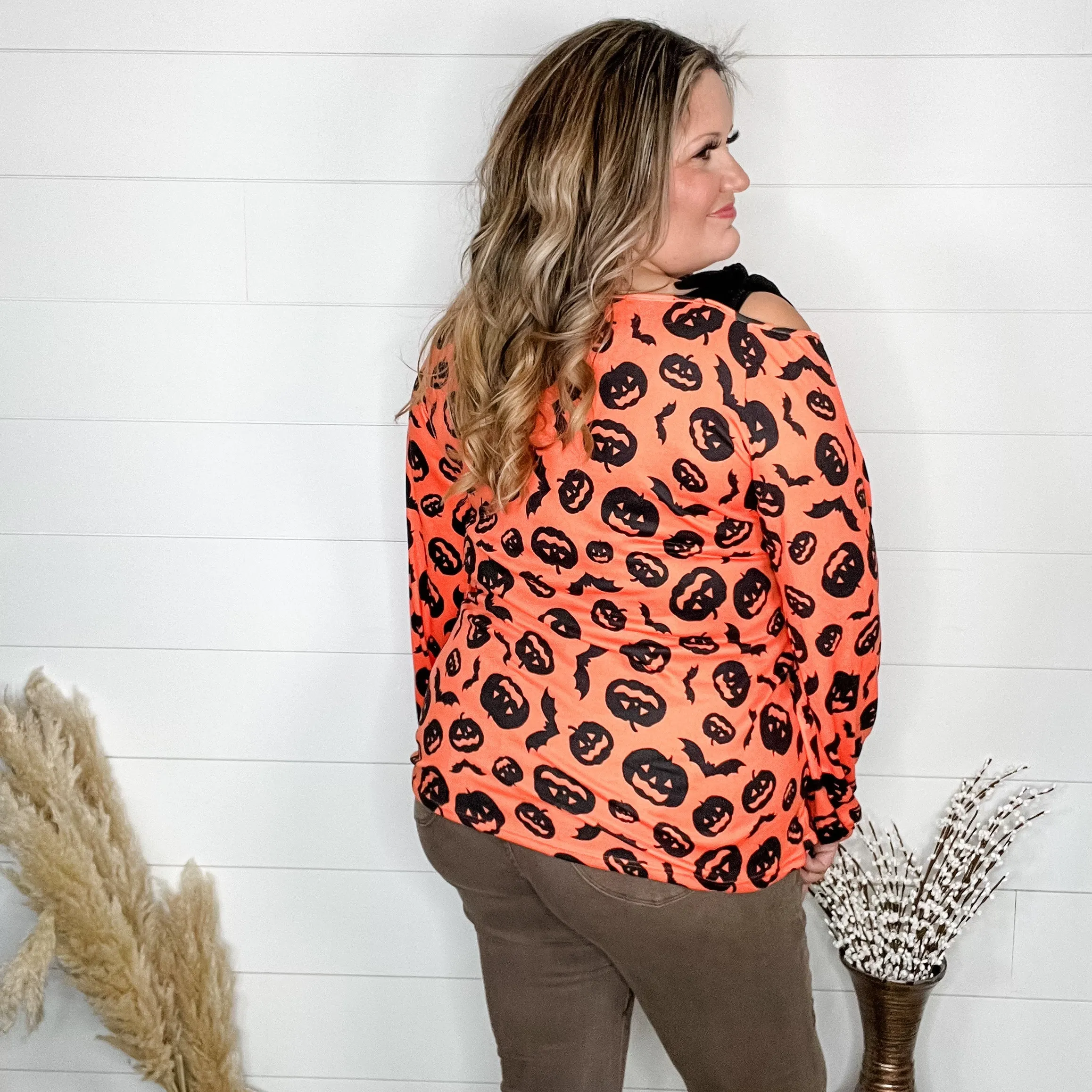 "Trick or Treat" Long Balloon Sleeve with Shoulder Tie
