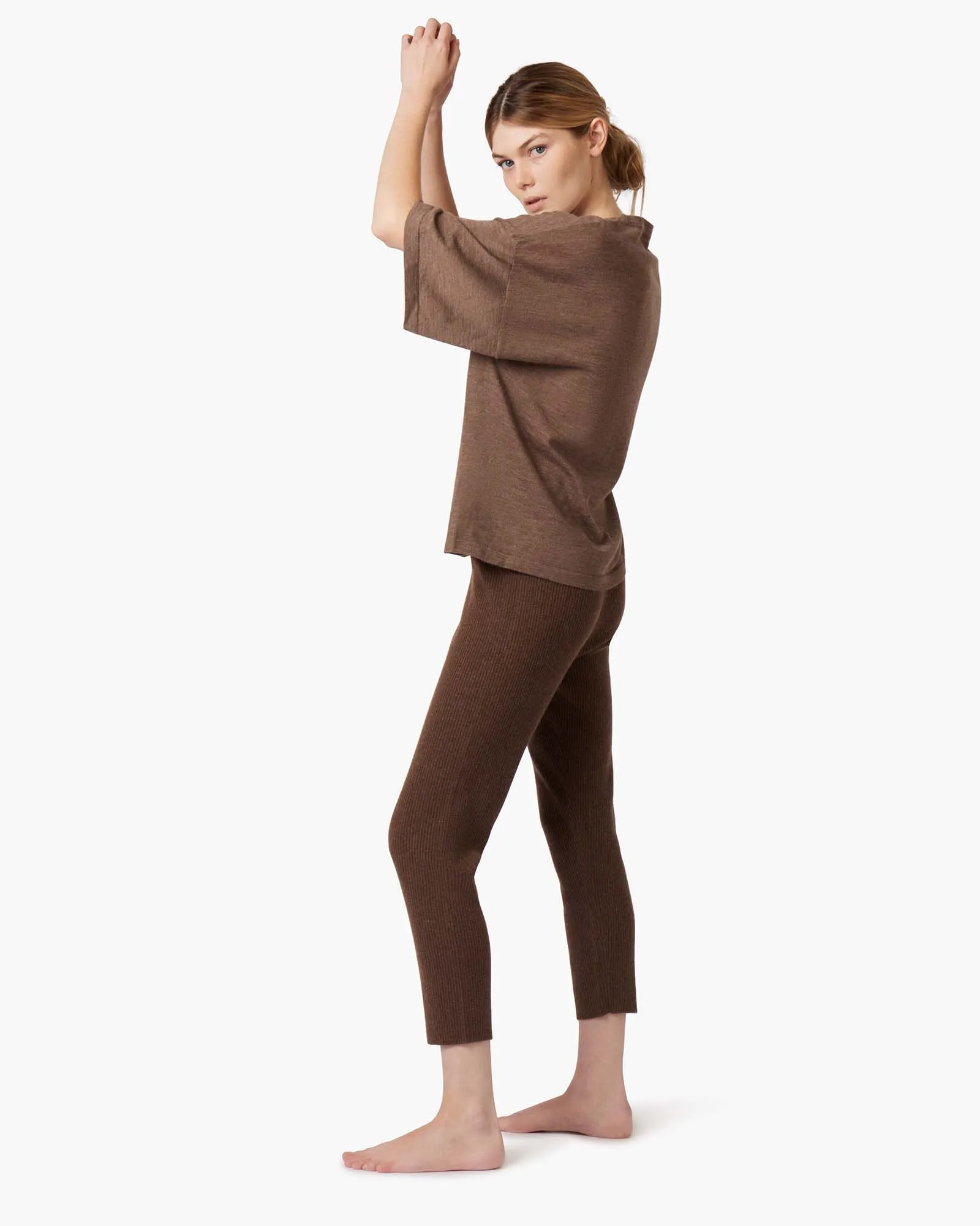 Ribbed Legging - Brown