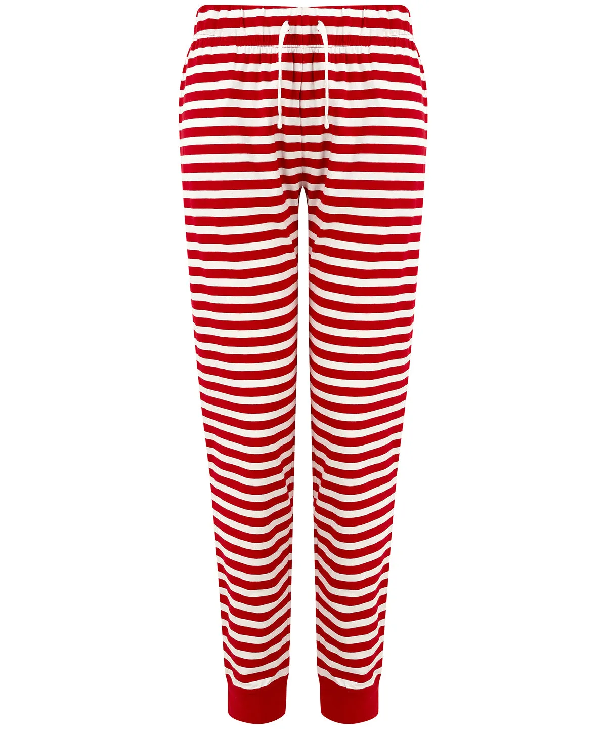 Womens cuffed lounge pants | Red/White Stripes