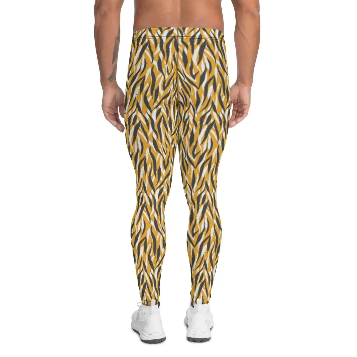 Yellow Animal Print Men's Leggings